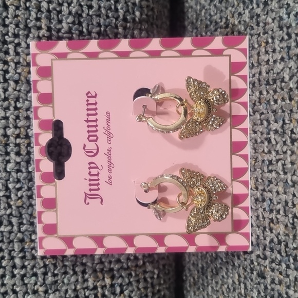Juicy Couture Jewelry - Juicy Couture Gold Garden Butterfly Hoop Earrings